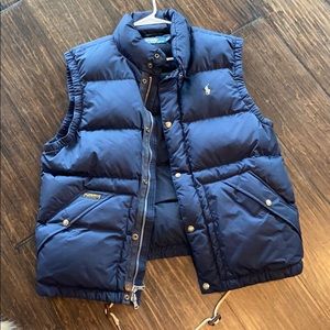 men’s polo puff vest size L